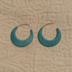 Blue Hoop Earrings